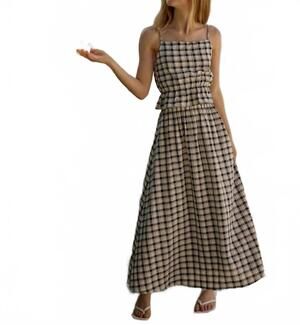 NEW SUNDAY RITUAL emma maxi skirt in black/white plaid